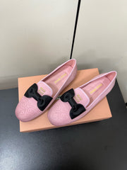 LOAFERS WITH BOW IN PINK SUEDE