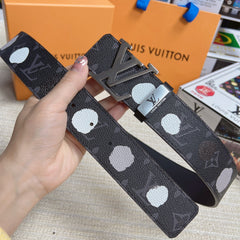 LV 25S BELT 38 MM IN DARK CHARCOAL GRAY CALFSKIN 593281