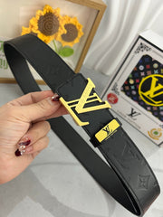 LV 25S BELT 38 MM IN BLACK CALFSKIN 593277