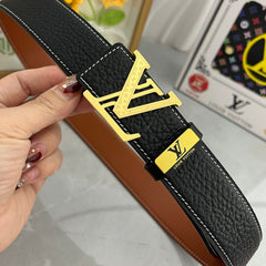 LV 25S BELT 38 MM IN BLACK CALFSKIN 593290