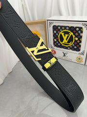 LV 25S BELT 38 MM IN BLACK CALFSKIN 593284