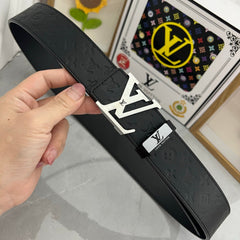 LV 25S BELT 38 MM IN BLACK CALFSKIN STAMP LOGO 593295