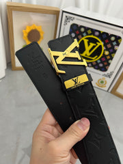 LV 25S BELT 38 MM IN BLACK CALFSKIN STAMP LOGO 593296