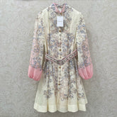 ZIMMERMANN SHORT DRESS WITH A STAND COLLAR 275114