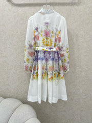 ZIMMERMANN SHORT DRESS WITH A STAND COLLAR 275119