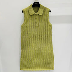 GUCCI SLEEVELESS KNIT POLO DRESS IN BUTTER YELLOW 267480
