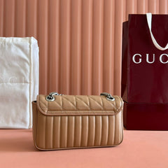 MARMONT SMALL SHOULDER BAG 26 IN BROWN LAMBSKIN