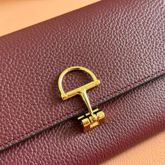 SOFTBIT CONTINENTAL WALLET 19 IN ROSSO ANCORA RED CALFSKIN GOLD HARDWARE