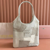 IVY TOTE BAG 60 IN CHALK WHITE PATCHWORK CALFSKIN