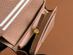 MARMONT BI-COLOUR CARD CASE WALLET 11 IN BEIGE EBONY GG CANVAS PINK CALFSKIN