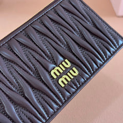 MATELASSÉ LEATHER ENVELOPE WALLET DARK BROWN