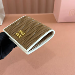 SMALL MATELASSÉ NAPPA LEATHER WALLET BROWN