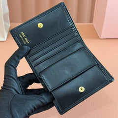 SMALL MATELASSÉ NAPPA LEATHER WALLET BLACK