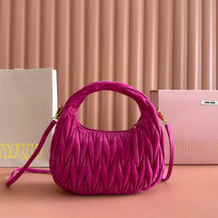 MIUMIU SUEDE HANDBAG 23 DEEP FUCHSIA