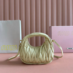 WANDER MATELASSÉ NAPPA MINI BAG 18 IN LIGHT OLIVE GRAY LAMBSKIN