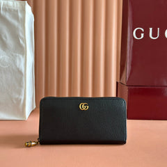 GG 25S MARMONT WALLET 19 IN BLACK CALFSKIN GOLD HARDWARE