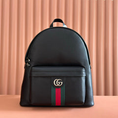 GUCCI 25S OPHIDIA MEDIUM BACKPACK 41 BLACK IN CALFSKIN