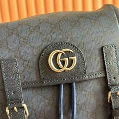 GUCCI 25S OPHIDIA MEDIUM BACKPACK 40 IN DARK BLUE GRAY CALFSKIN