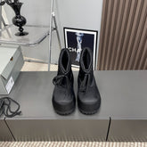 BALENCIAGA 25S ALASKA ANKLE BOOTS HIGH HEEL IN BLACK FABRIC STYLE 2