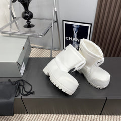 BALENCIAGA 25S ALASKA ANKLE BOOTS HIGH HEEL IN WHITE FABRIC STYLE 1