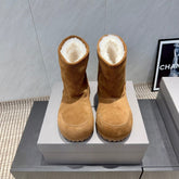 BALENCIAGA 25S LOW ANKLE BOOTS PLATFORM HEEL IN BROWN SUEDE STYLE 7