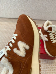 VIV' RUN SNEAKER IN BROWN SUEDE AND SHEARLING