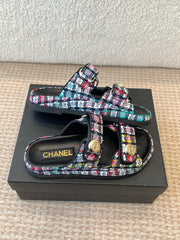 DAD SANDAL IN COLORFUL FABRIC WITH SEQUINS MULE