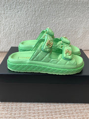 DAD SANDAL IN TEA GREEN CALFSKIN MULE