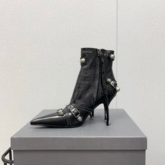 CAGOLE HIGH BOOTS IN BLACK LAMBSKIN