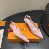 LV HIGH SLINGBACK 25S 55MM IN LIGHT PINK DENIM