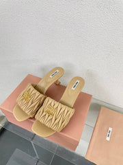 WOMEN'S MID - HEEL APRICOT COLOR LEATHER