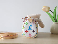 EAST WEST 15 BAG IN WHITE MIX COLORFUL CALFSKIN