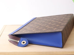 LV 25S POCHETTE VOYAGE 26 IN INDIGO BLUE MONOGRAM MACASSAR COATED CANVAS