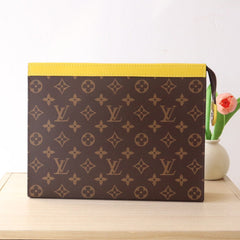 LV 25S POCHETTE VOYAGE 26 IN YELLOW MONOGRAM MACASSAR COATED CANVAS