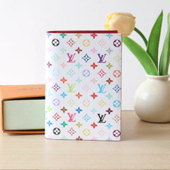 DOLL PASSPORT WALLET IN WHITE MIX COLORFUL CALFSKIN