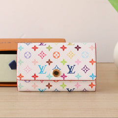 ROSALIE WALLET 12 IN WHITE MIX COLORFUL CALFSKIN