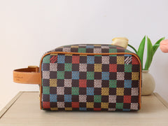 DOPP KIT LOCKER BAG 23 IN COLORFUL DAMIER CALFSKIN