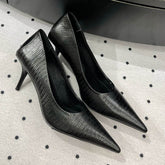 CLASSIC PUMPS 65MM IN BLACK LIZARD PATTERN CALFSKIN