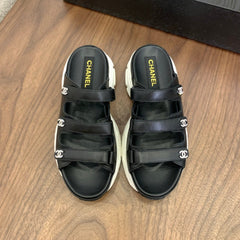 MULES 25S LOGO IN BLACK LAMBSKIN