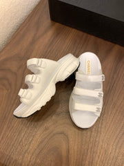 MULES 25S LOGO IN WHITE LAMBSKIN