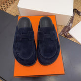 HM 25S MULE IN DARK SLATE BLUE SUEDE