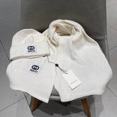 SET SCARF AND HAT IN WHITE CASHMERE AND RABBIT FUR 397373