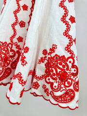 ZIMMERMANN EMBROIDERED SHORT-SLEEVE MINI DRESS 270267