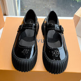 RUBY FLAT MARY JANE IN BLACK PATENT CALFSKIN