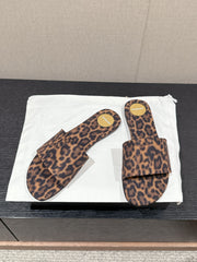 SL CARLYLE LEOPARD SLIPPERS AMBER CANVAS