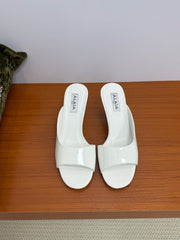 ALAIA WEDGE SANDALS 25S IN WHITE LAMBSKIN