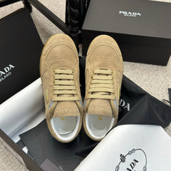 PRADA 25S SNEAKERS 20MM IN WARM BEIGE SUEDE