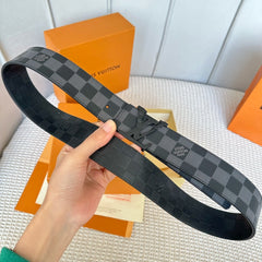 LV 25S BELT 40 MM IN BLACK MIX GREY CALFSKIN 593221