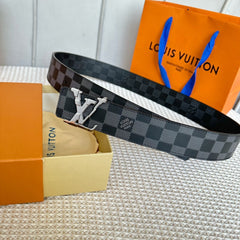 LV 25S BELT 40 MM IN BLACK MIX GREY CALFSKIN 593222
