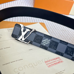 LV 25S BELT 40 MM IN BLACK MIX GREY CALFSKIN 593223